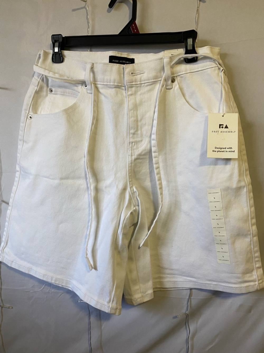 Men's White Drawstring Shorts